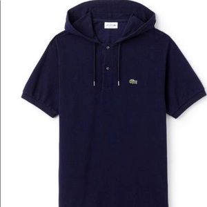 MEN'S LACOSTE HOODED RELAXED FIT SMALL POLO NEW